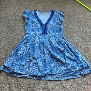 NWOT Vineyard Vines Pintuck Scarf Print Blue Patterned Midi Dress